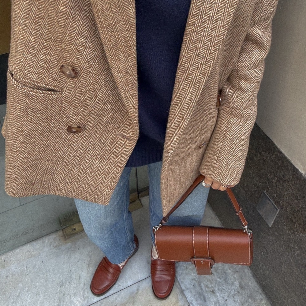 Sezane Brown Leather Penny Loafers - Picture 2 of 9